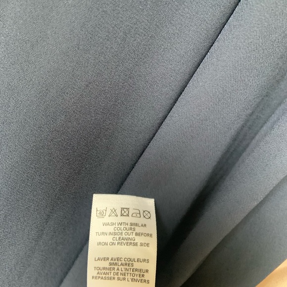 ASOS cream/navy long-sleeved blouse - Picture 3 of 5